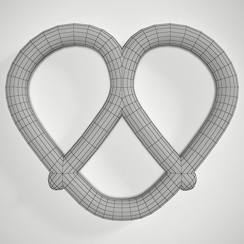 Salted Pretzel Low-poly 3D model 2