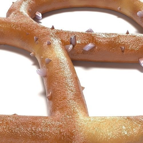 Salted Pretzel Low-poly 3D model 7