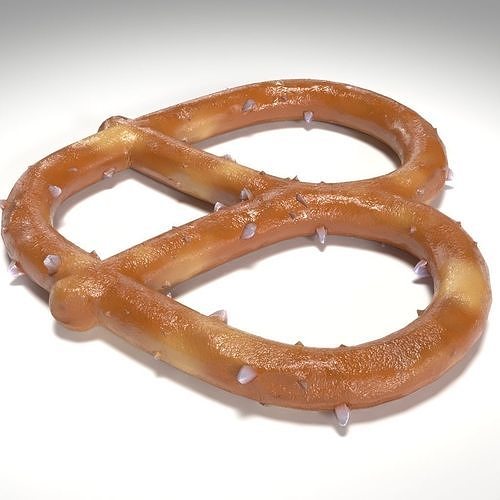 Salted Pretzel Low-poly 3D model 4