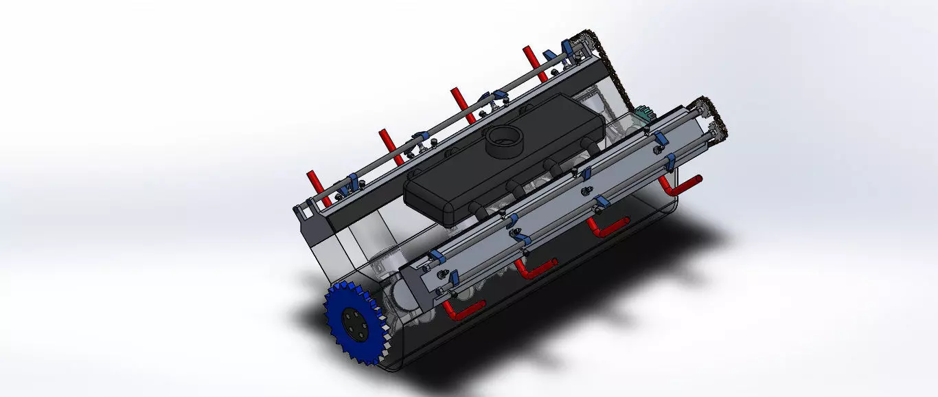 V8 engine 3D model