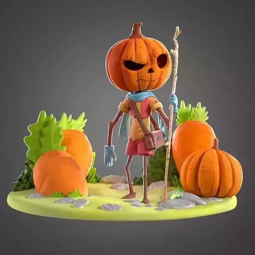 Cartoon Pumpkin diorama