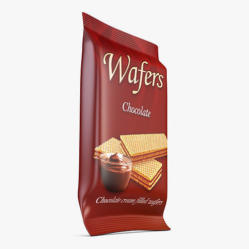 Wafers Chocolate Packaging Simple M 1 3D model 3