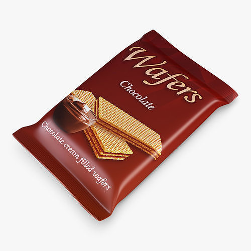 Wafers Chocolate Packaging Simple M 1 3D model 5