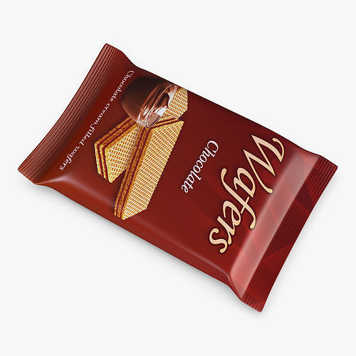 Wafers Chocolate Packaging Simple M 1 3D model 6