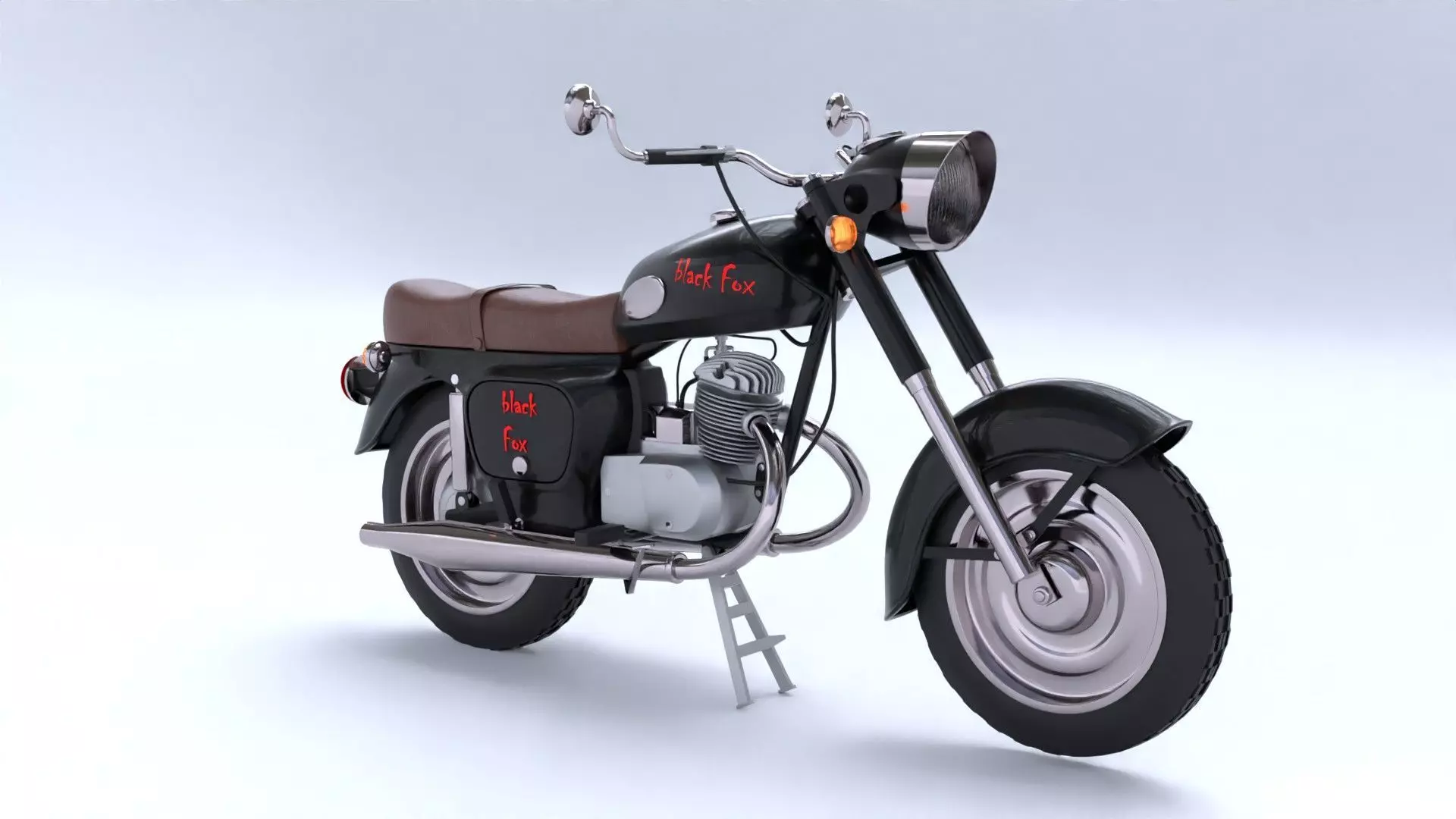 motorbike Black Fox Free 3D model