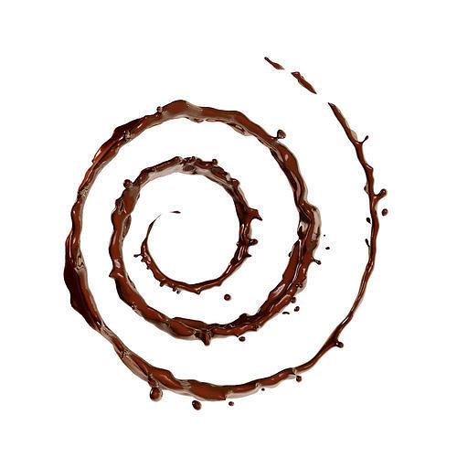 Chocolate fluid spiral splash model and renders 3D model 2