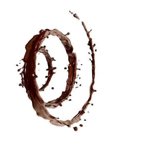 Chocolate fluid spiral splash model and renders 3D model 3