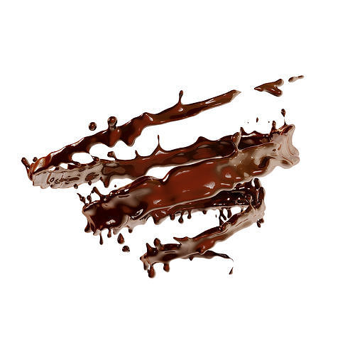 Chocolate fluid spiral splash model and renders 3D model 4