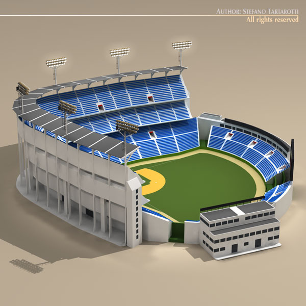Baseball stadium 3D model_1