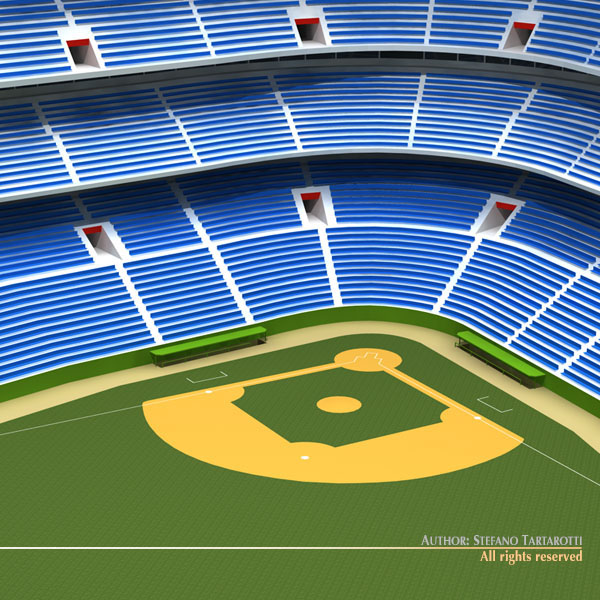 Baseball stadium 3D model_5