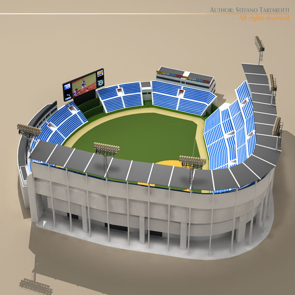 Baseball stadium 3D model_3