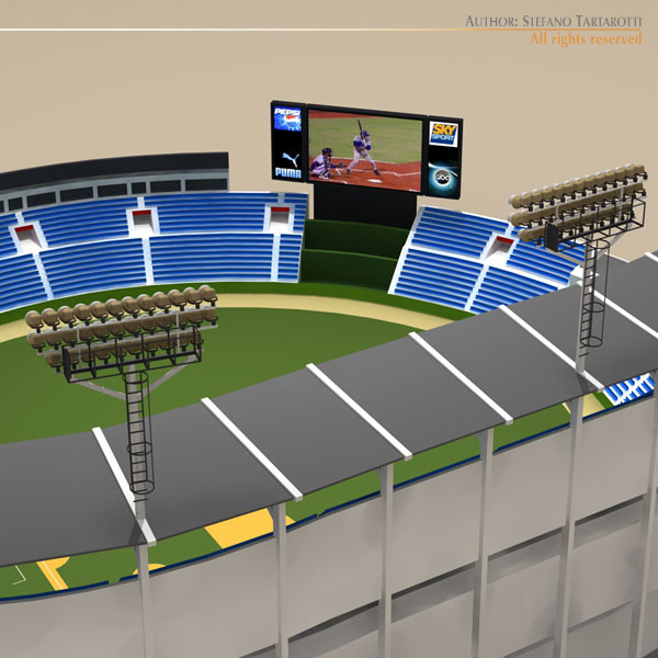 Baseball stadium 3D model_6