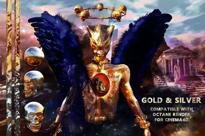 Gold and Silver Materials for Octane Render