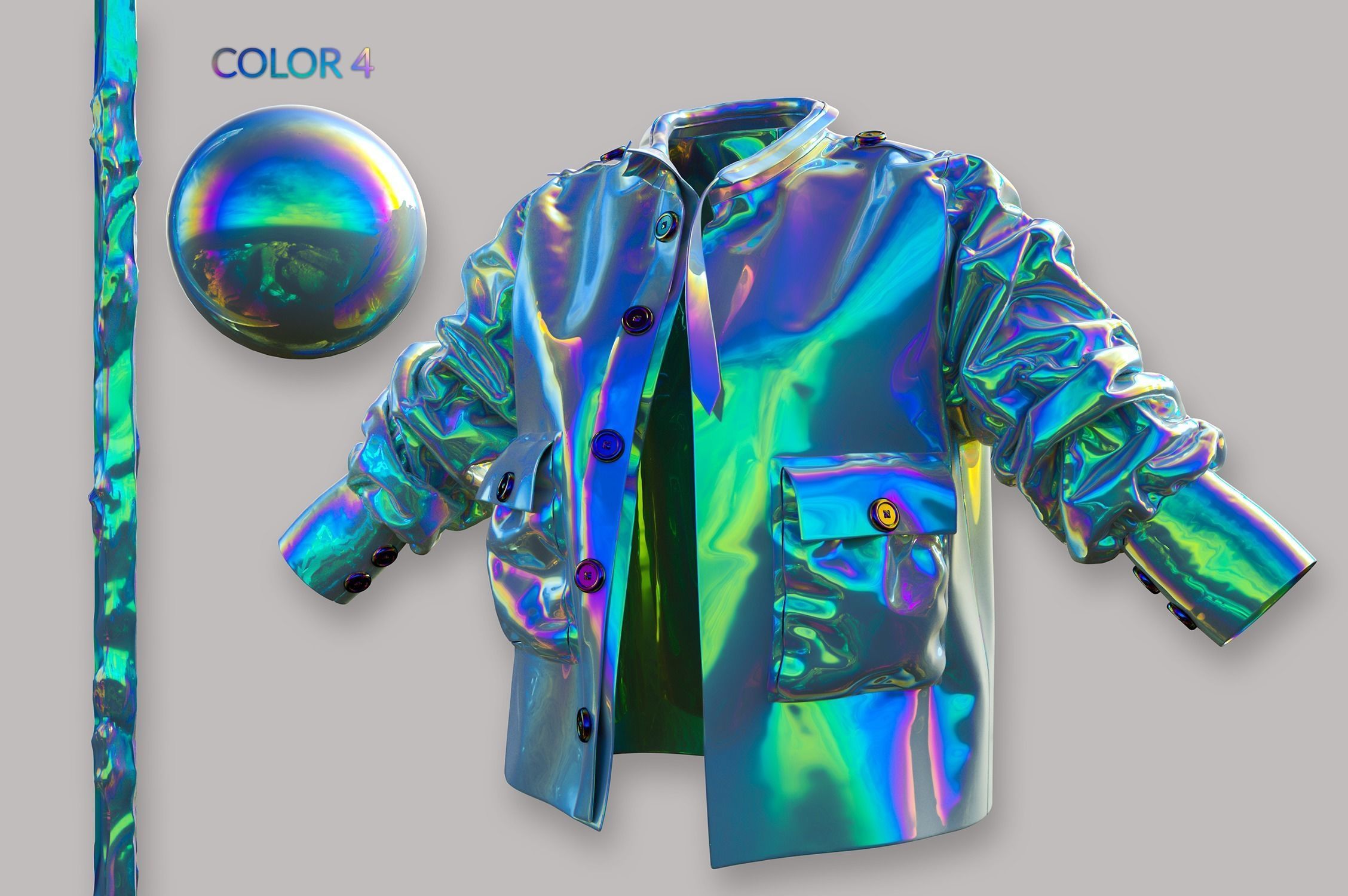 Holographic Materials for Octane Render 3D model_6