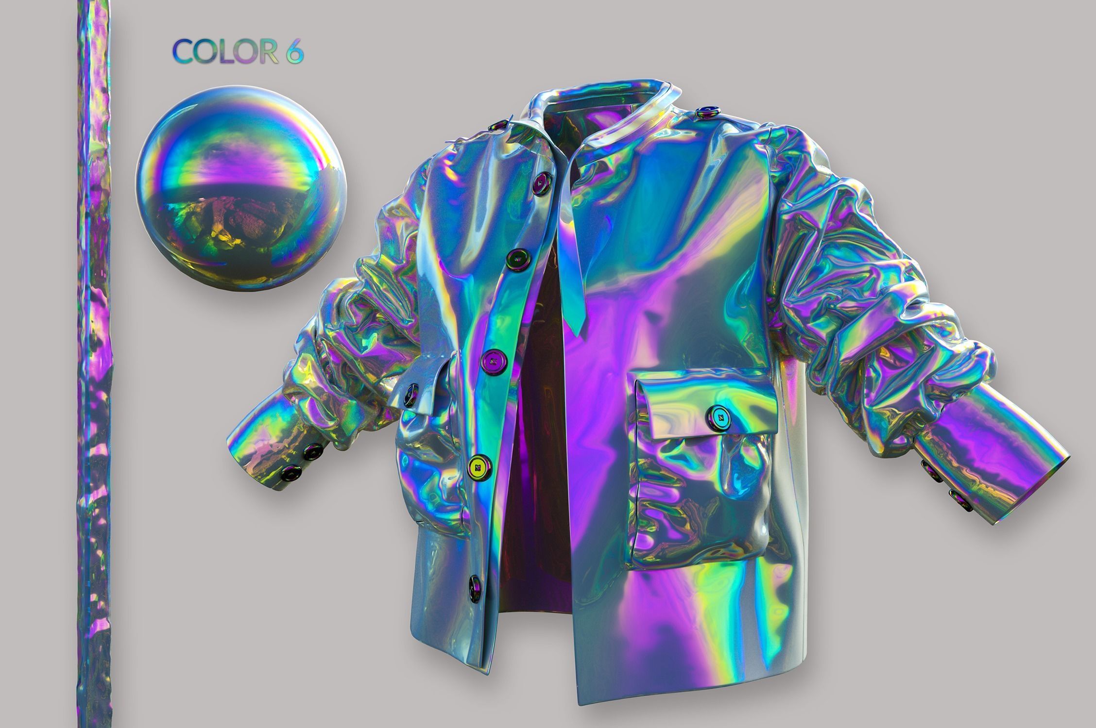 Holographic Materials for Octane Render 3D model_8