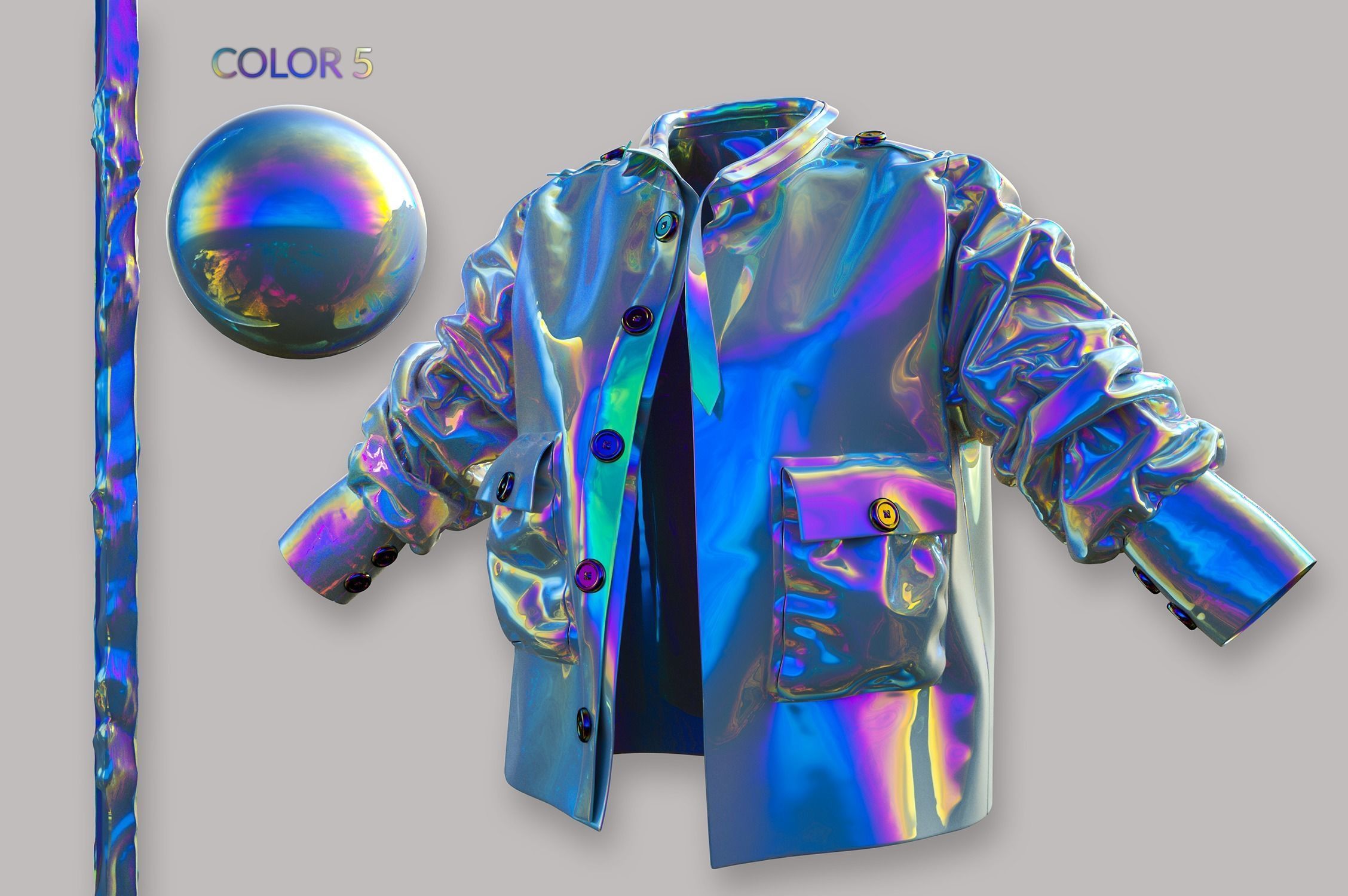 Holographic Materials for Octane Render 3D model_7