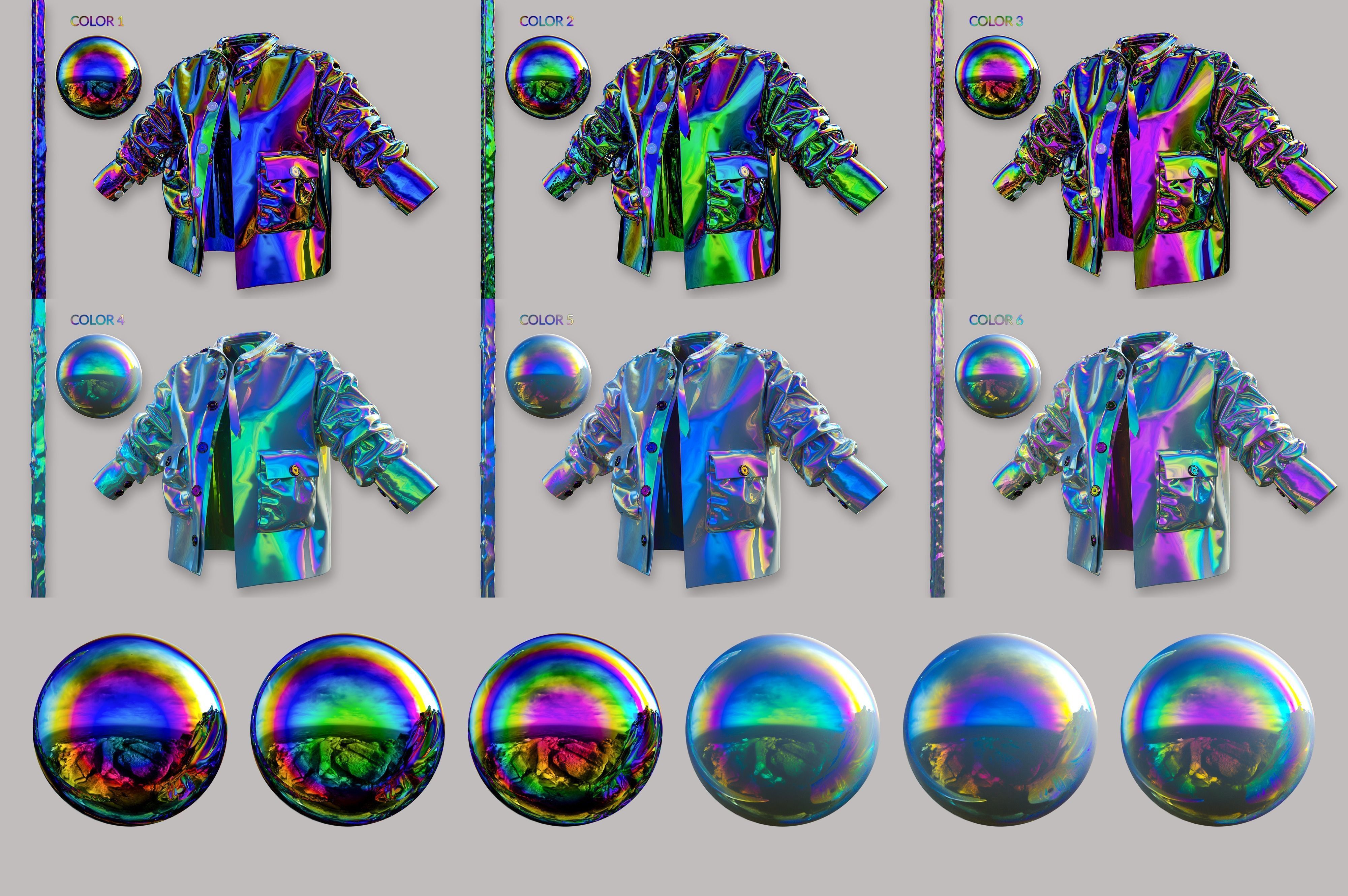 Holographic Materials for Octane Render 3D model_3