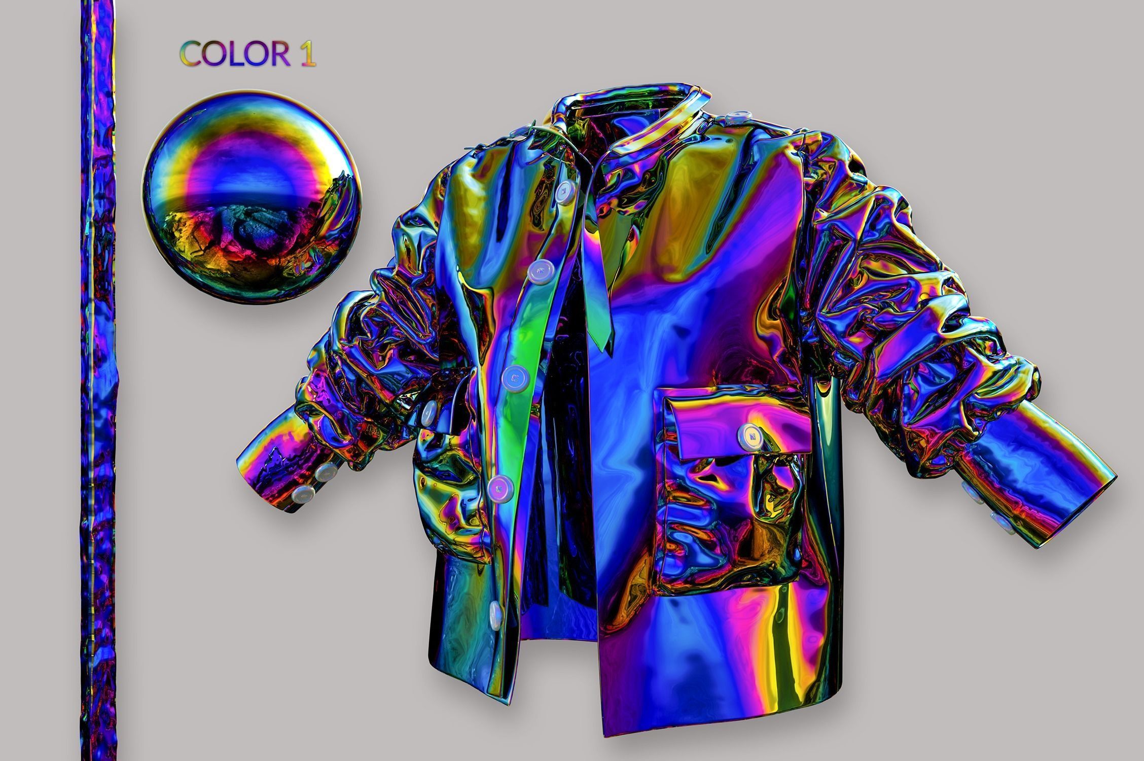 Holographic Materials for Octane Render 3D model_9
