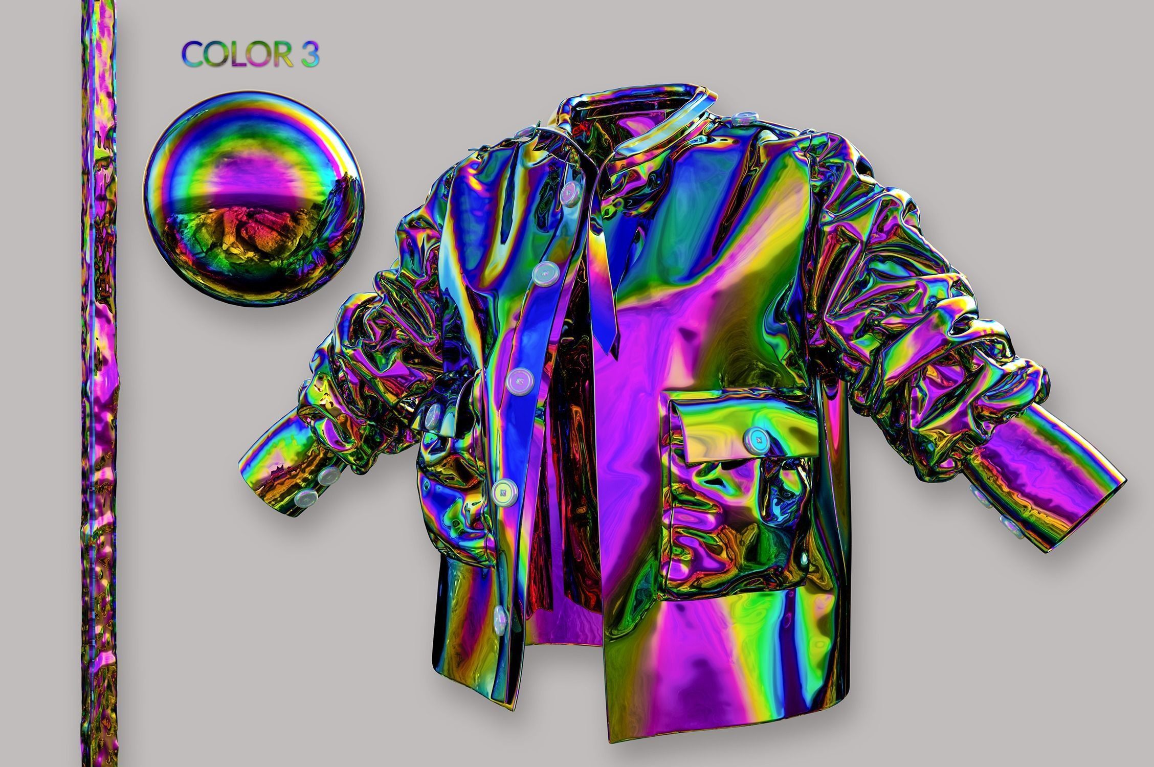 Holographic Materials for Octane Render 3D model_11