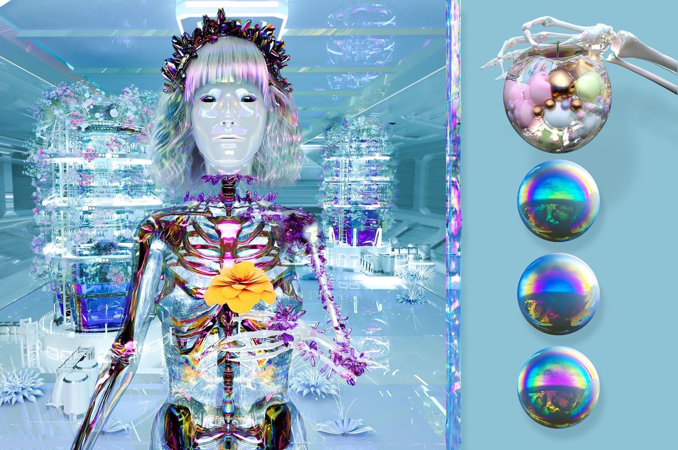 Holographic Materials for Octane Render 3D model_2