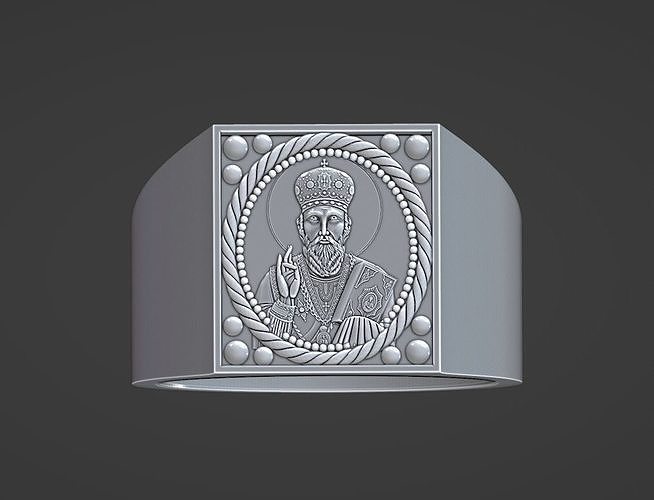 saint nicolas signet ring 3D print model
