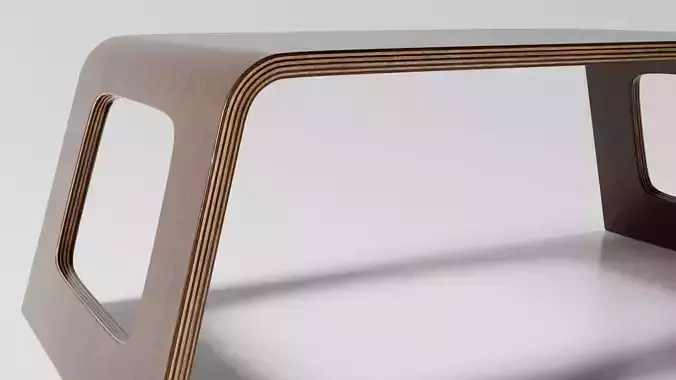 Modern Walnut Tray Table 3D model