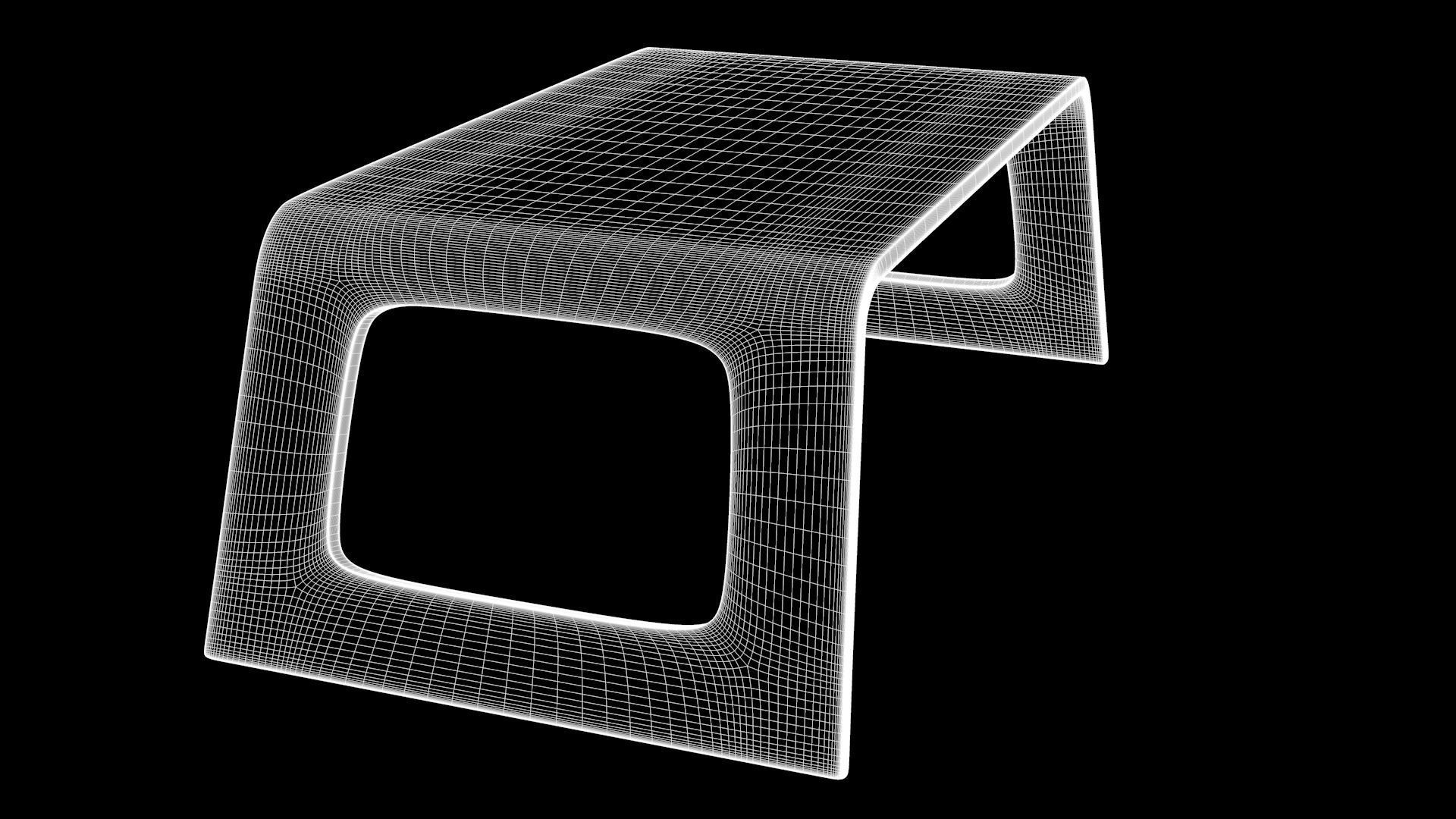 Modern Walnut Tray Table 3D model_7