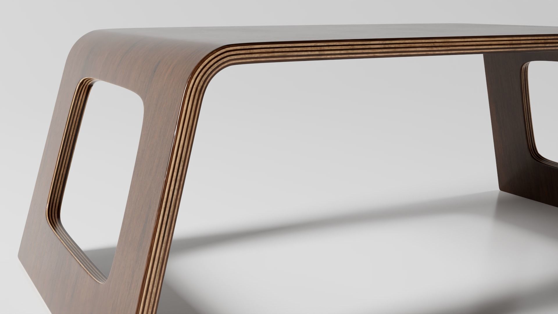 Modern Walnut Tray Table 3D model_6