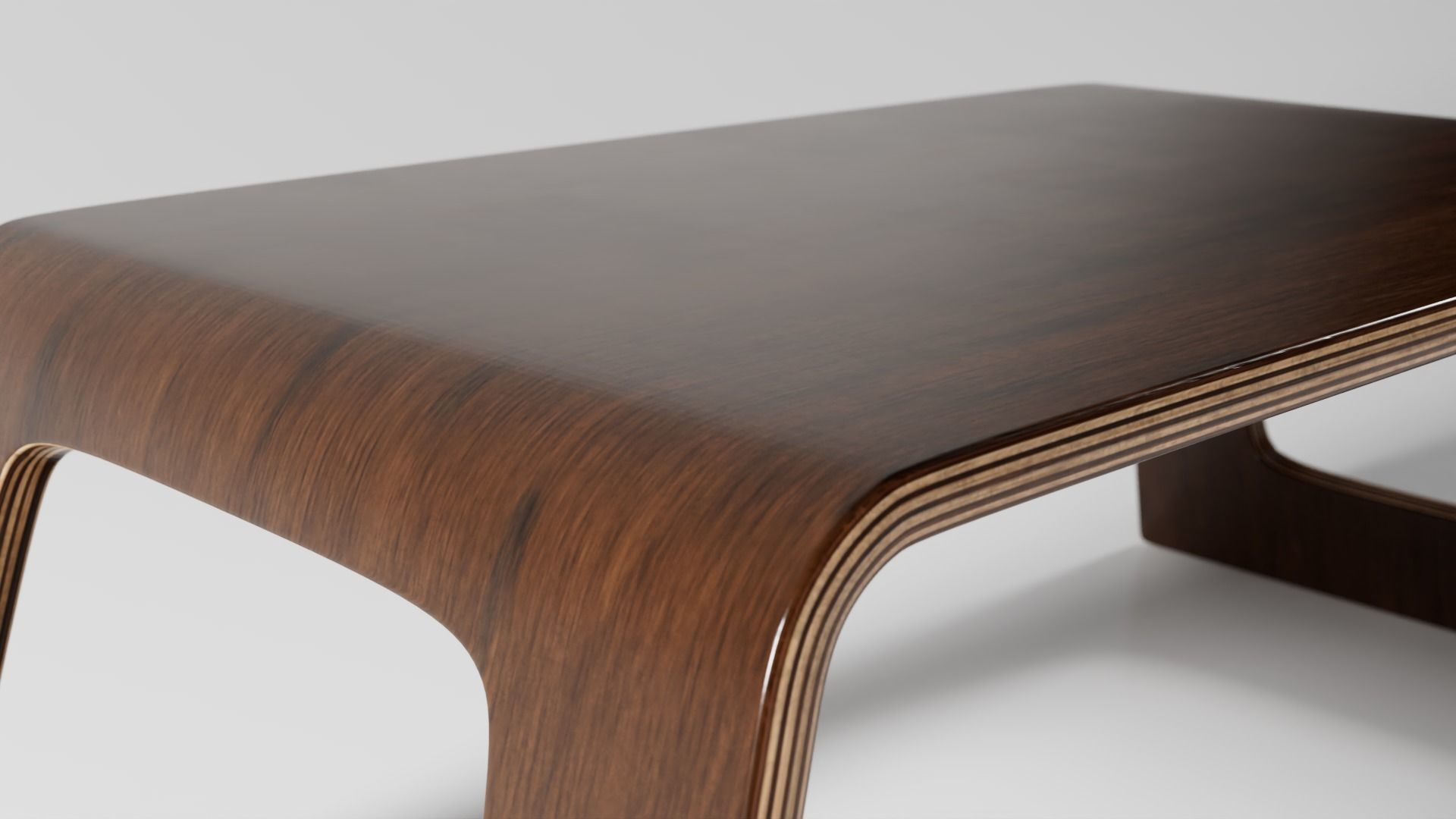 Modern Walnut Tray Table 3D model_4