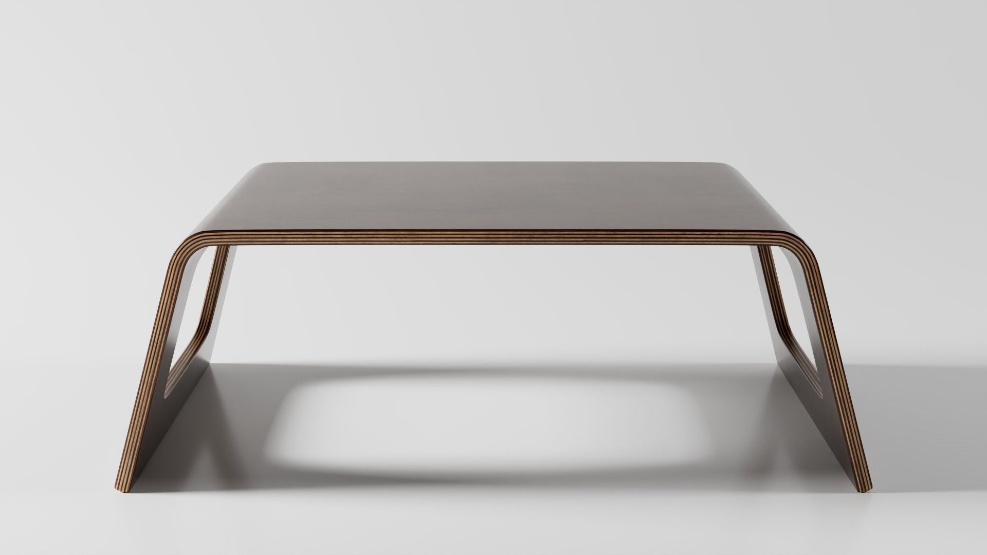 Modern Walnut Tray Table 3D model_5