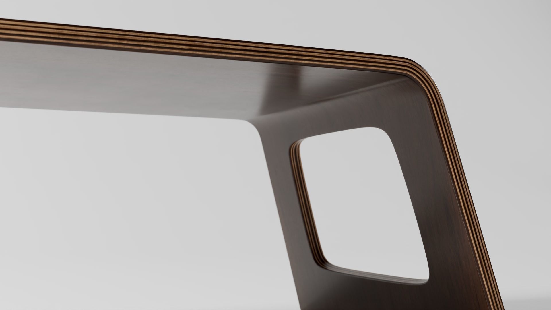 Modern Walnut Tray Table 3D model_2