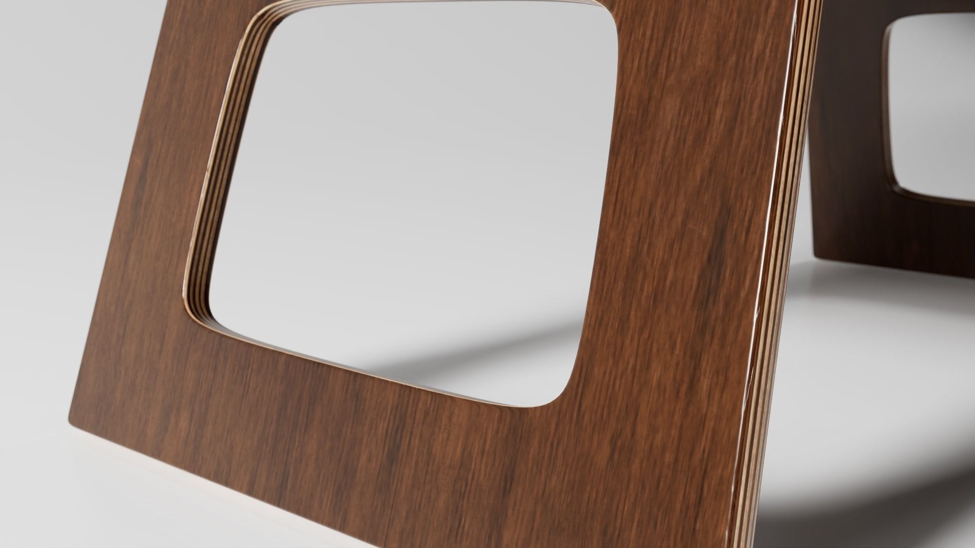 Modern Walnut Tray Table 3D model_3