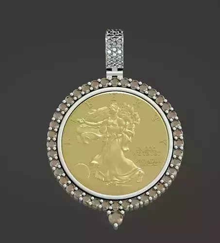 coin bezel with diamonds 