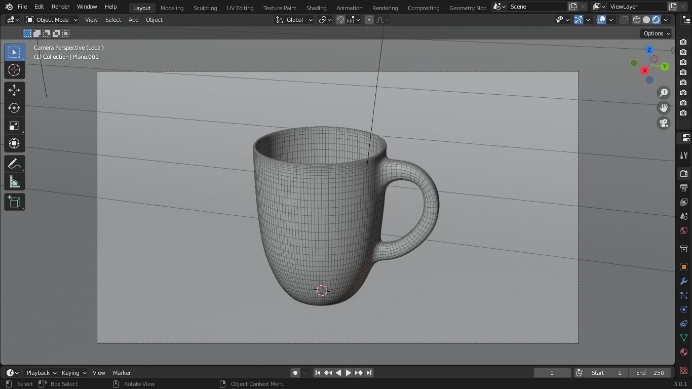 Coffee mug Low-poly 3D model_4