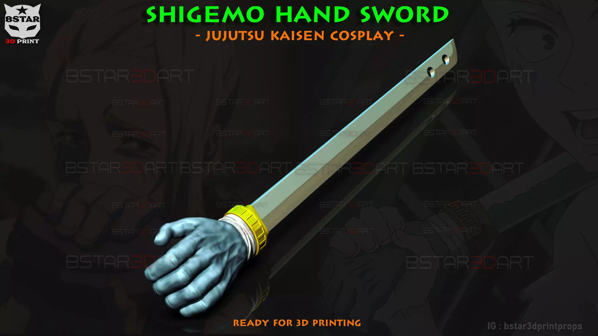 Shigemo Hand Sword - Jujutsu Kaisen Cosplay 3D print model_0