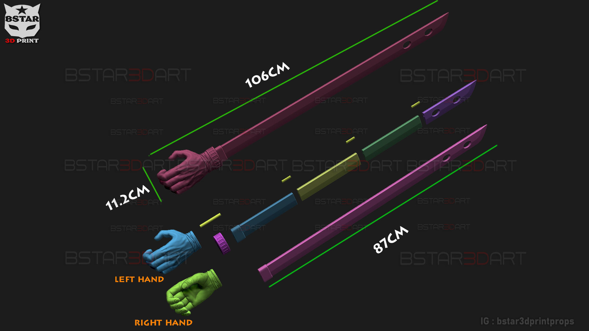 Shigemo Hand Sword - Jujutsu Kaisen Cosplay 3D print model_7