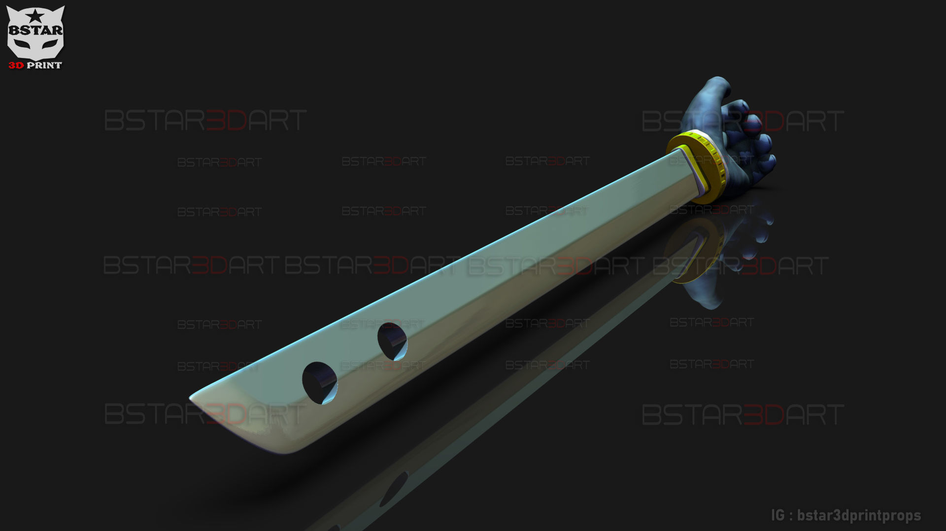 Shigemo Hand Sword - Jujutsu Kaisen Cosplay 3D print model_3