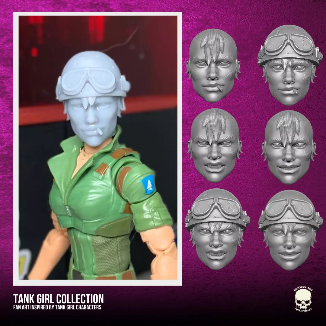 Tank Girl Collection Fan Art Heads Collection 3D printable File 3D print model
