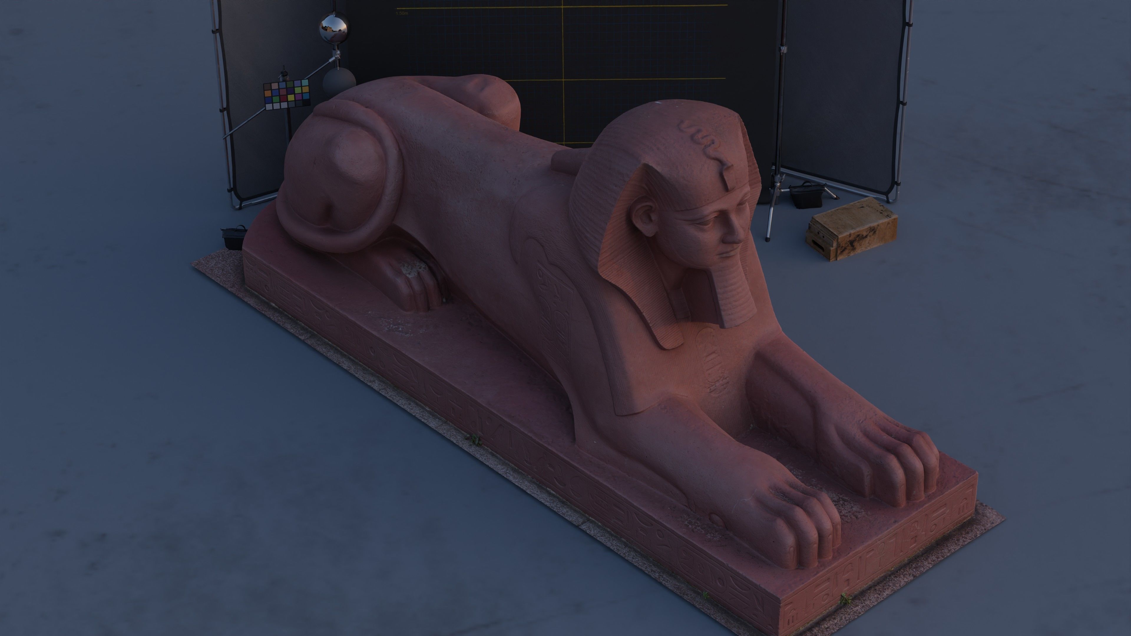 Photogrammetry Model of a Sphinx statue  Low-poly 3D model_5