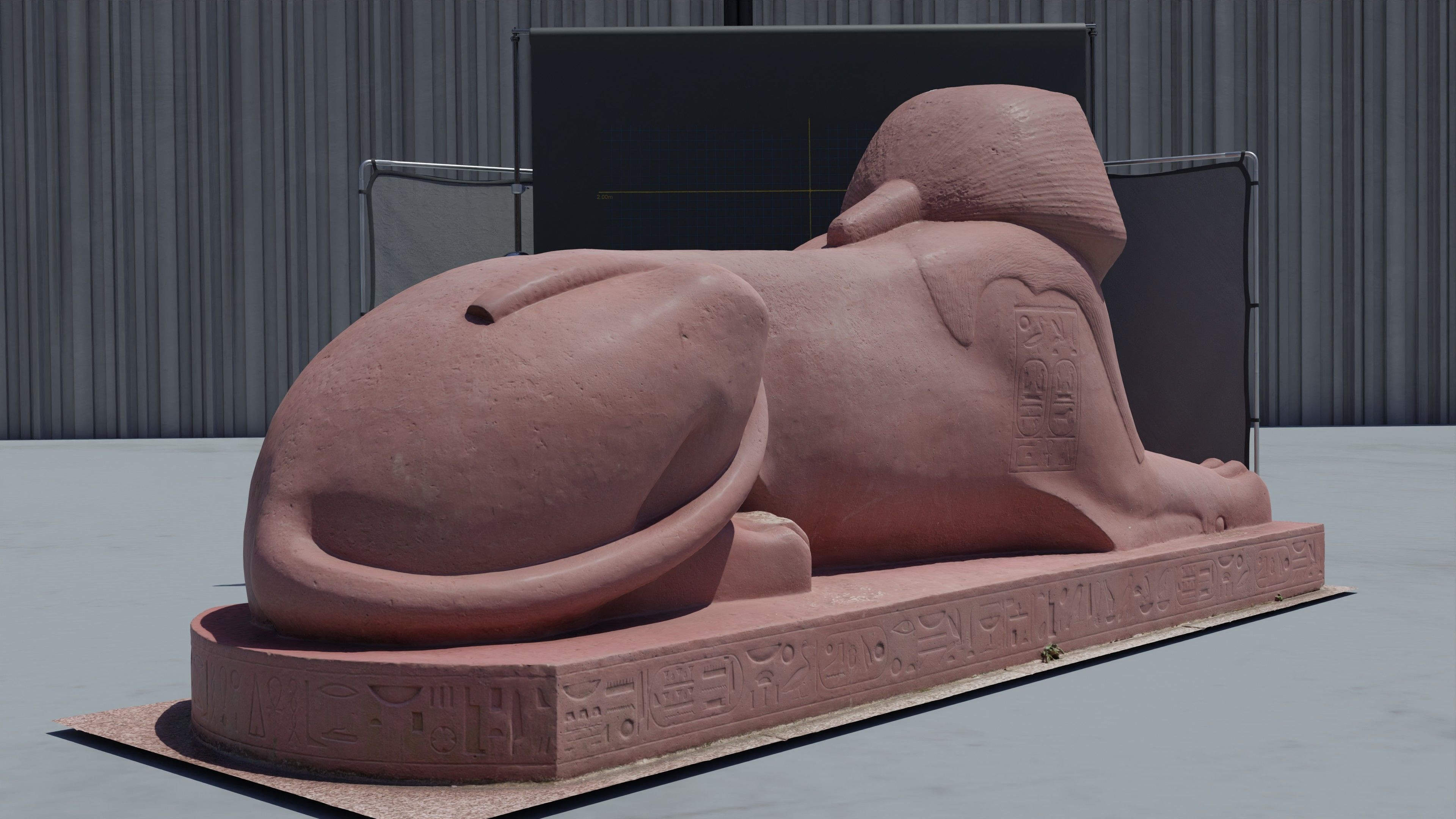 Photogrammetry Model of a Sphinx statue  Low-poly 3D model_11