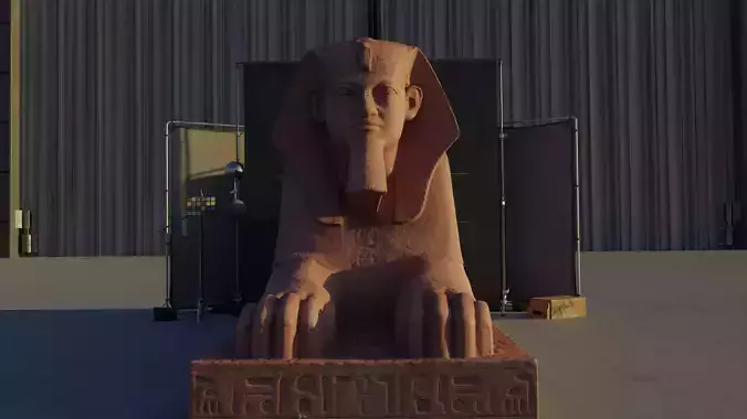 Photogrammetry Model of a Sphinx statue  Low-poly 3D model Photogrammetry Model of a Sphinx statue  Low-poly 3D model