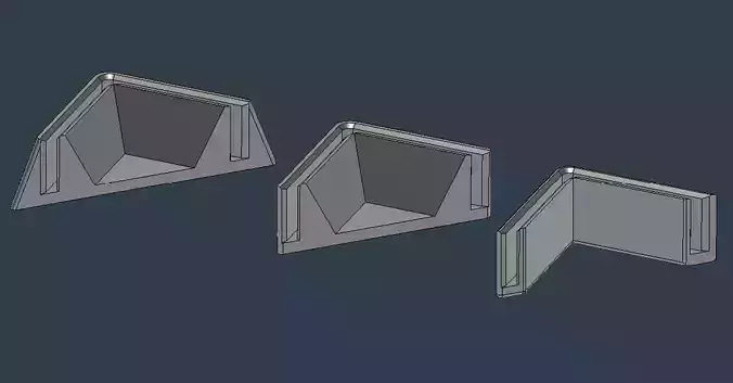 Corner feet L profile foot Shelf Cap End caps 3D print model
