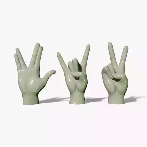 Hands in three poses 3D print model