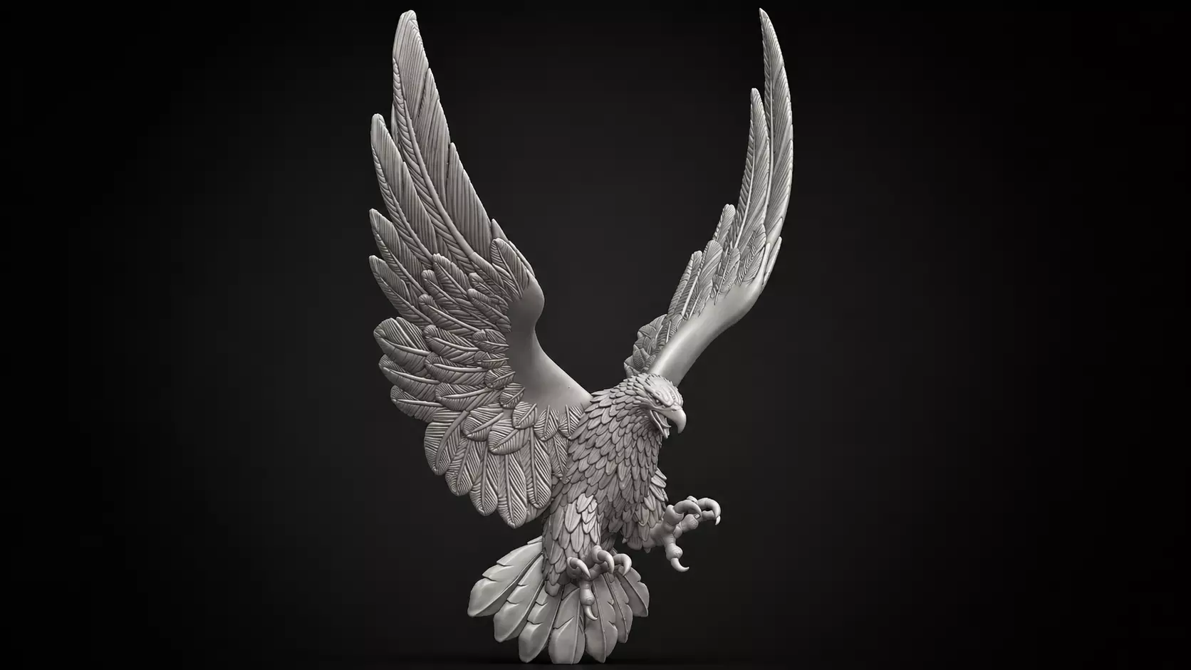 Eagle 3D Model Realistic Flying Eagle Sculpture STL 3D print model