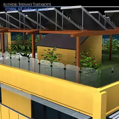 Ecological building cutaway 3D model