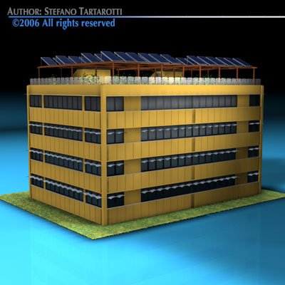 Ecological building cutaway 3D model_5