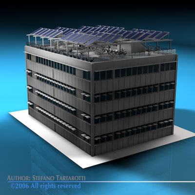 Ecological building cutaway 3D model_2