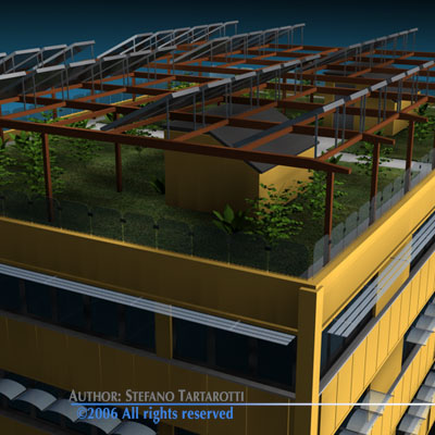 Ecological building cutaway 3D model_11