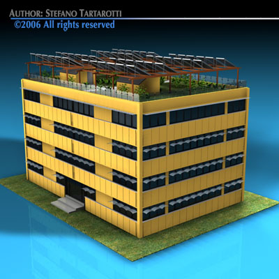 Ecological building cutaway 3D model_4