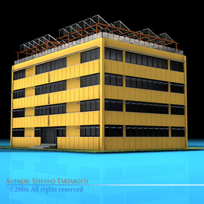 Ecological building cutaway 3D model_7